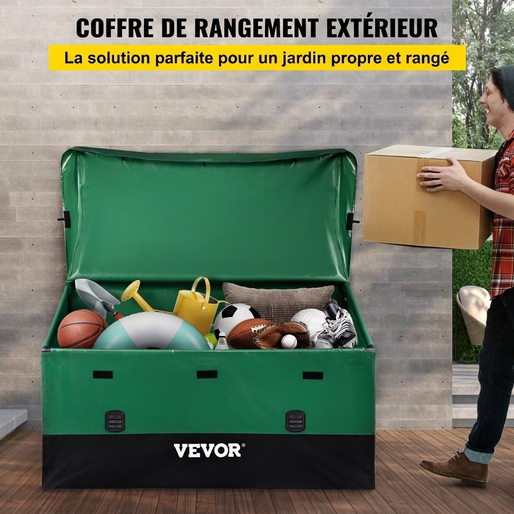 VEVOR - Coffre de Rangement Extérieur XXL 1013L - 147x86x108cm