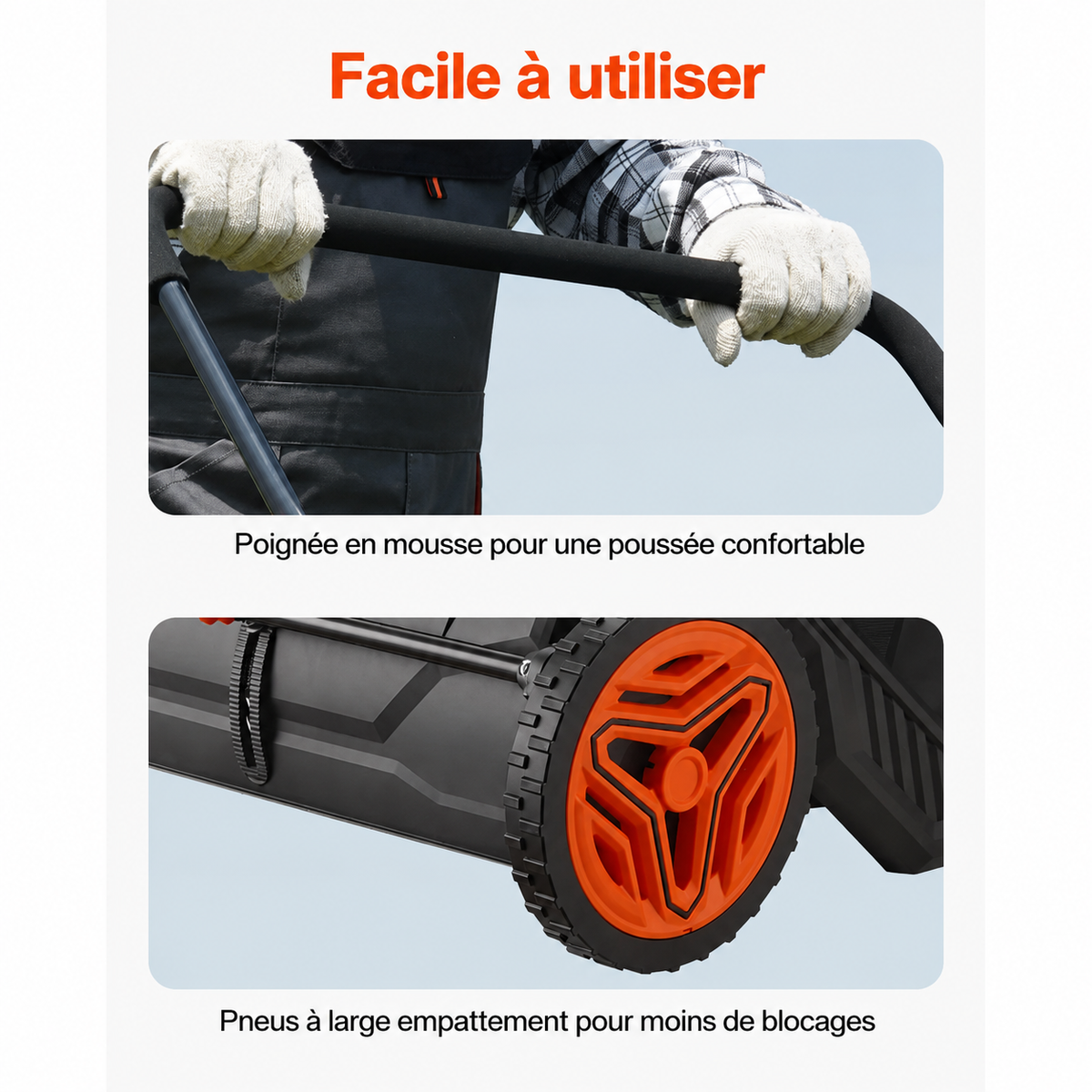 Vevor - Balayeuse LeafMaster à Gazon avec Bac à Grande Capacité