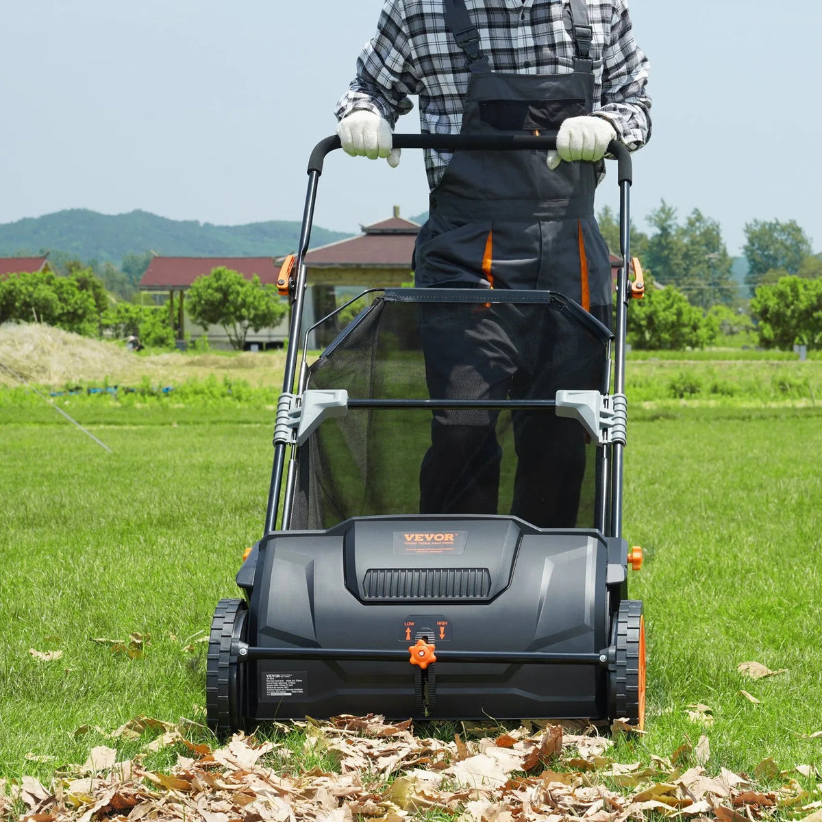 Vevor - Balayeuse LeafMaster à Gazon avec Bac à Grande Capacité