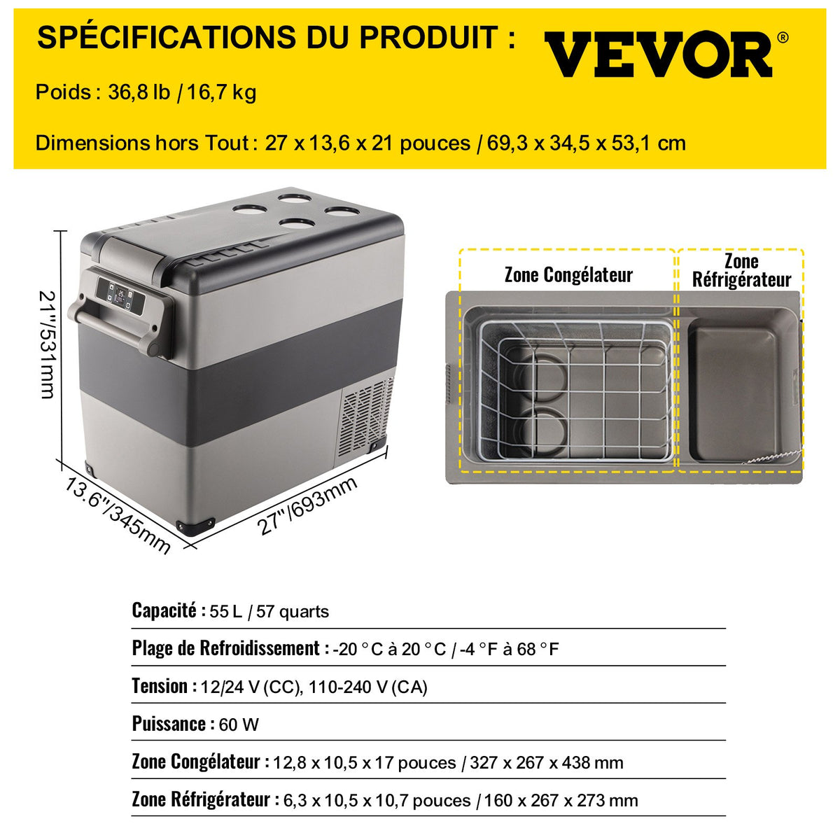 Glacière électrique VEVOR 55 L - visuel 7