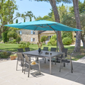 Parasol déporté rectangulaire inclinable MELHIA Bleu canard / Graphite