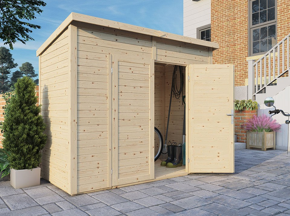 Abri de jardin en bois - 2.8m² - 244 x 121cm