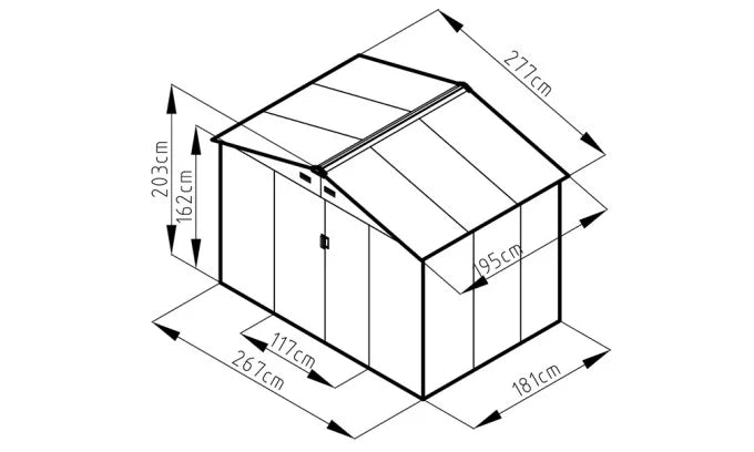 Abri métal ARCHER C -5.40m²