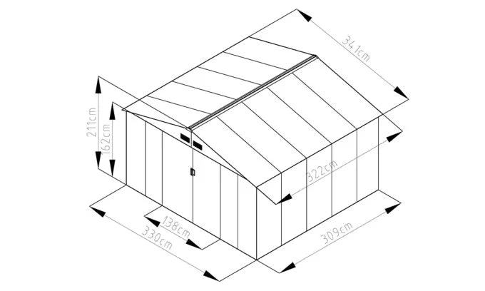 Abri métal ARCHER F - 10.98m²