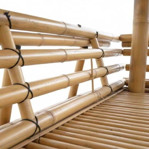 Paillote Bambou avec Banquettes M2 | Gazebo & Pergola Naturelle avec Tables | Toiture Bambou ou Palmier | 250x250 & 300x300 cm