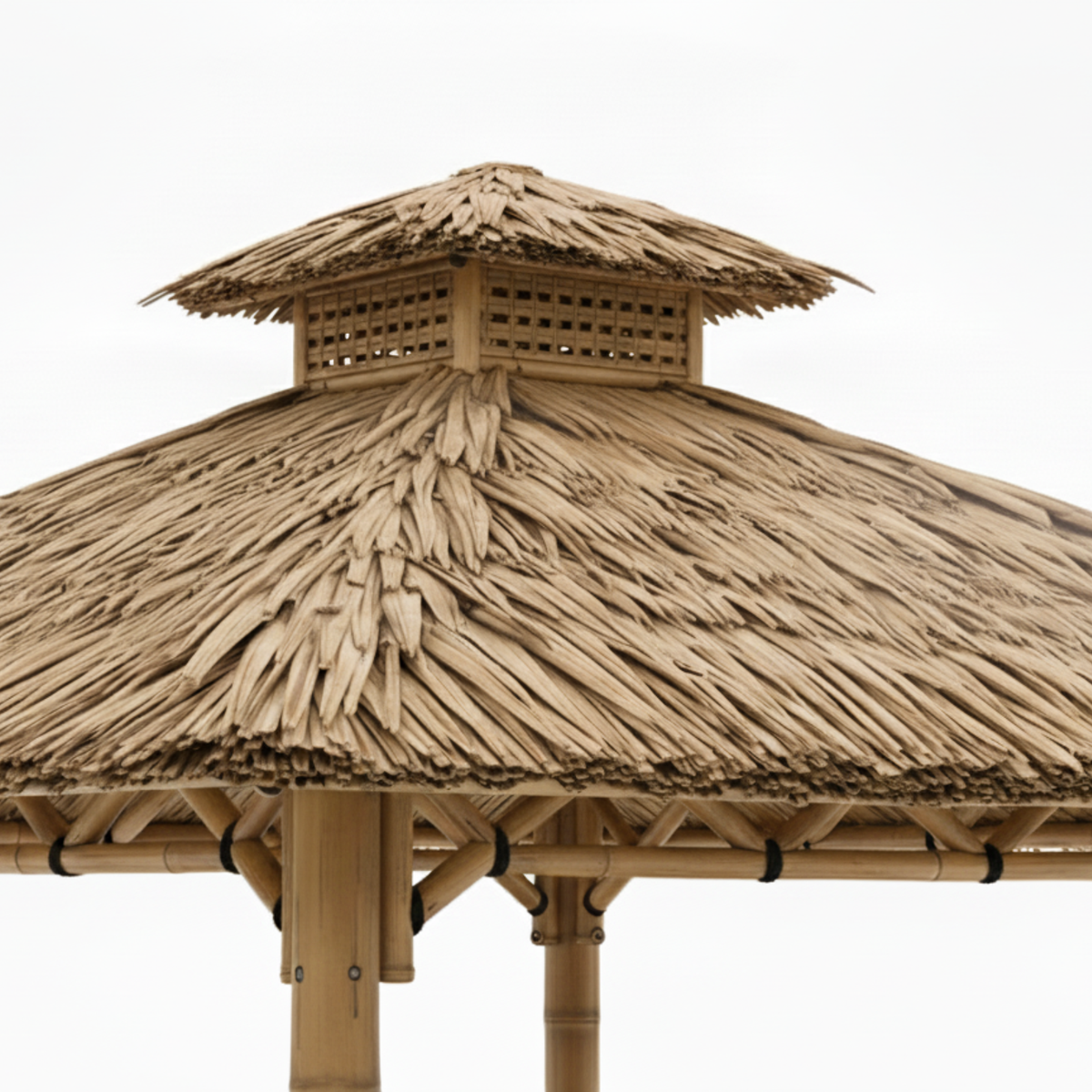 Paillote Bambou de Jardin | Gazebo & Pergola Naturelle avec Toiture Bambou ou Palmier | 250x250 & 300x300 cm