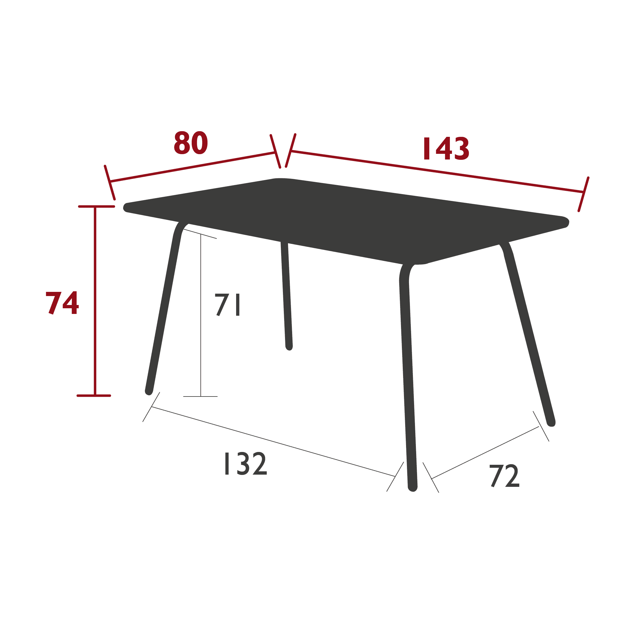Table de jardin LUXEMBOURG - 143x80