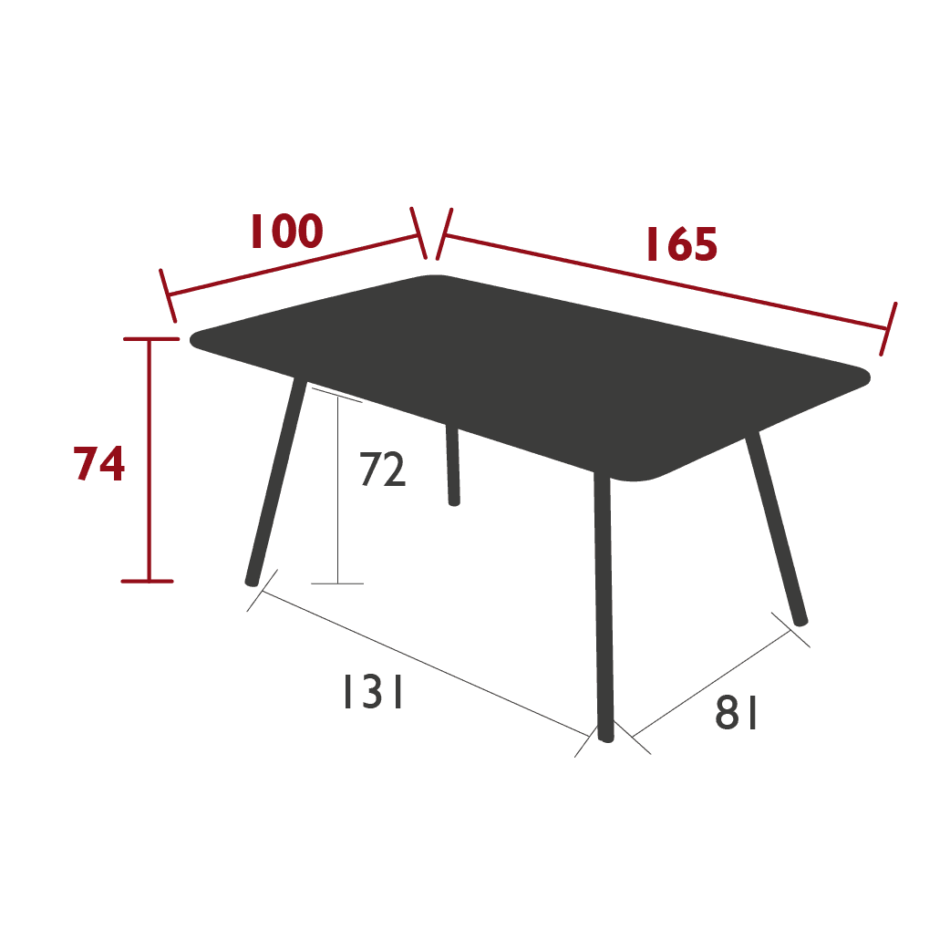 Table de jardin LUXEMBOURG - 165x100