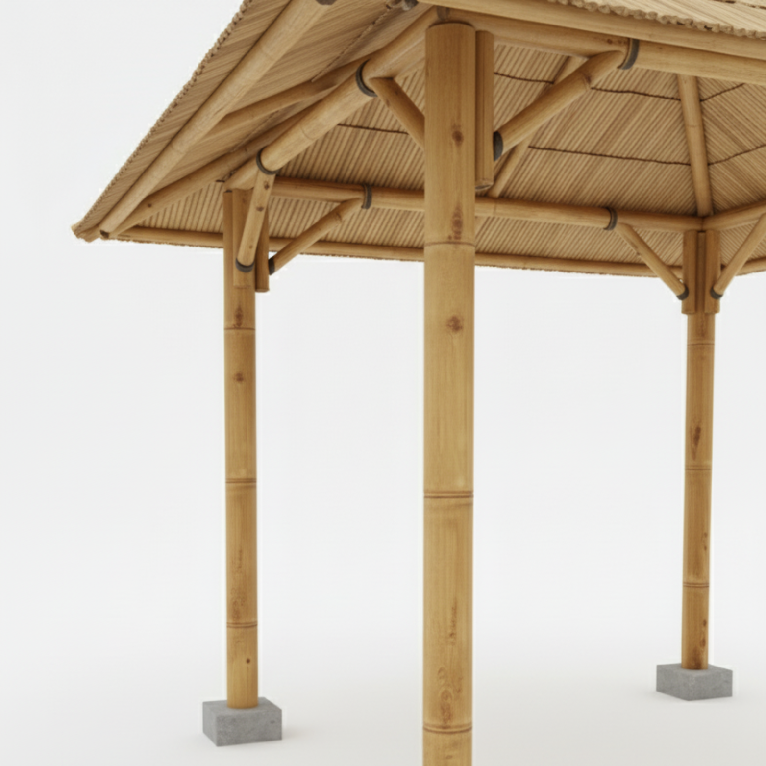 Paillote Bambou de Jardin | Gazebo & Pergola Naturelle avec Toiture Bambou ou Palmier | 250x250 & 300x300 cm