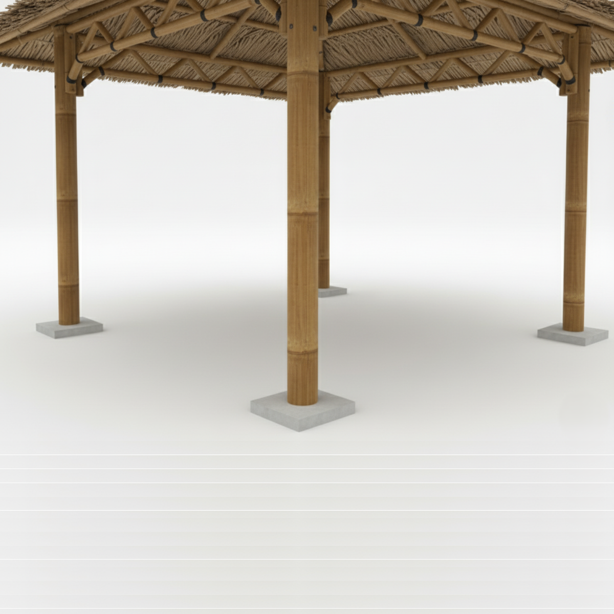 Paillote Bambou de Jardin | Gazebo & Pergola Naturelle avec Toiture Bambou ou Palmier | 250x250 & 300x300 cm
