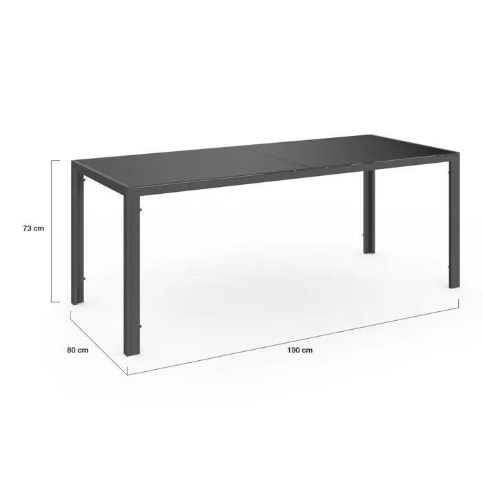 Salon de jardin MADRID table 190 CM et 8 chaises empilables