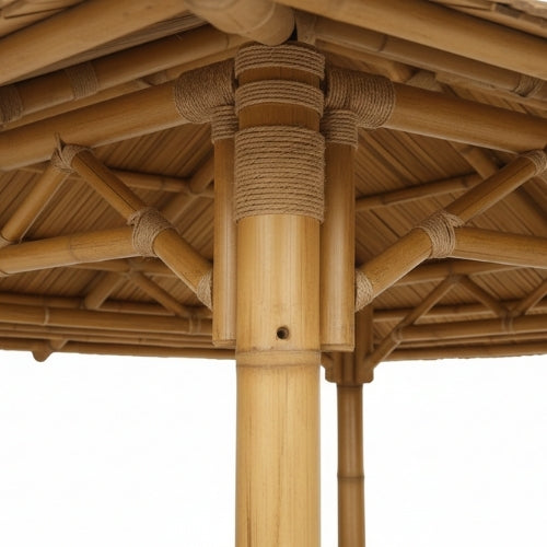 Paillote Bambou avec Banquettes M2 | Gazebo & Pergola Naturelle avec Tables | Toiture Bambou ou Palmier | 250x250 & 300x300 cm