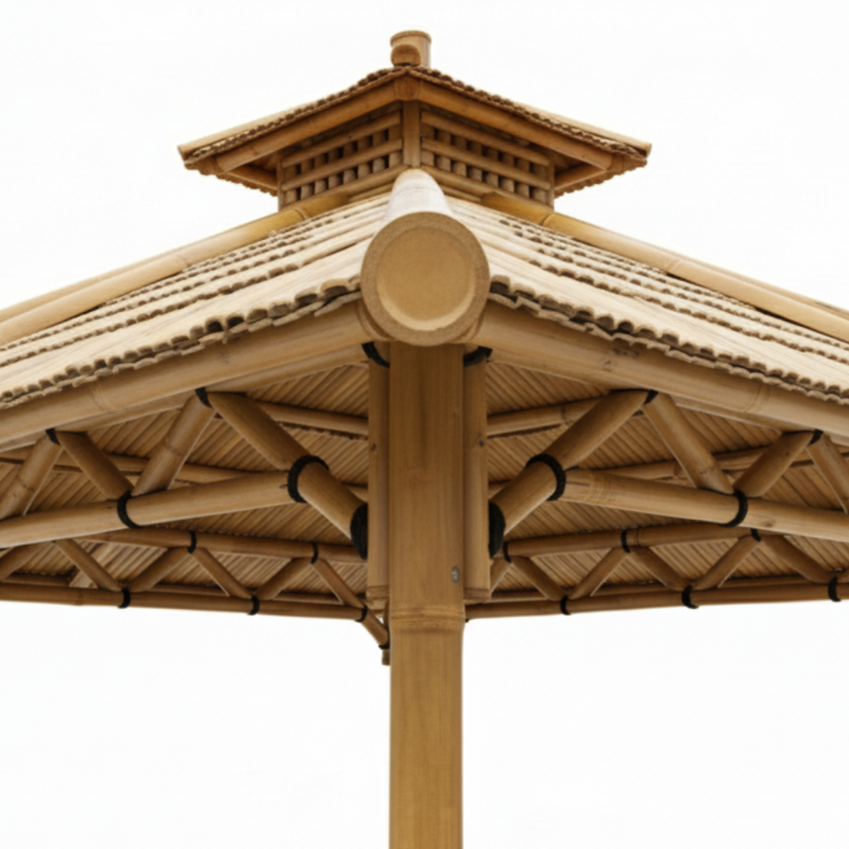 Paillote Bambou avec Banquettes M1 | Gazebo & Pergola Naturelle avec Espace Repas | Toiture Bambou ou Palmier | 250x250 & 300x300 cm