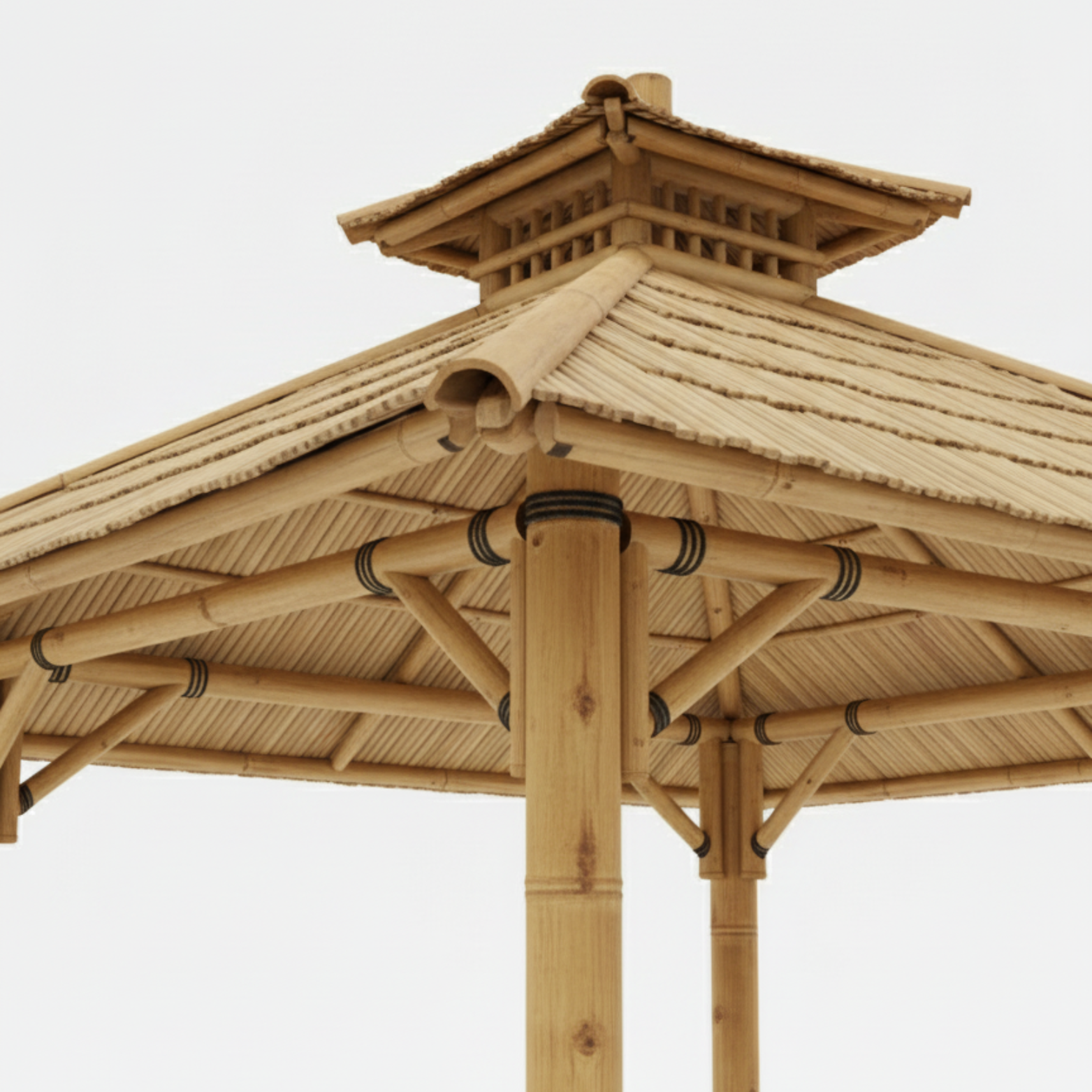 Paillote Bambou de Jardin | Gazebo & Pergola Naturelle avec Toiture Bambou ou Palmier | 250x250 & 300x300 cm