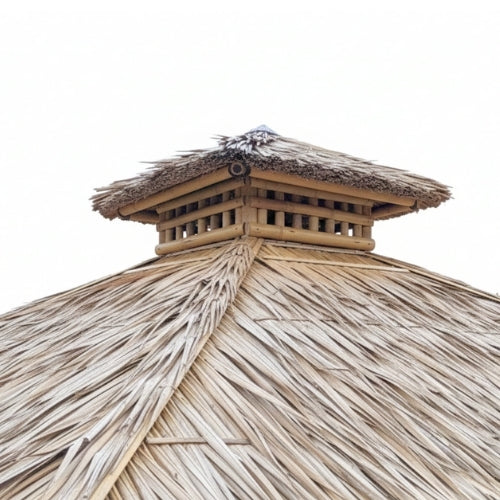 Paillote Bambou avec Banquettes M2 | Gazebo & Pergola Naturelle avec Tables | Toiture Bambou ou Palmier | 250x250 & 300x300 cm