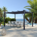Tonnelle / Pergola aluminium, 3x4m, toile coulissante rétractable